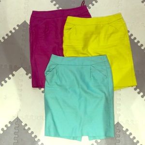 Lot of 3 jcrew factory pencil skirts size 6